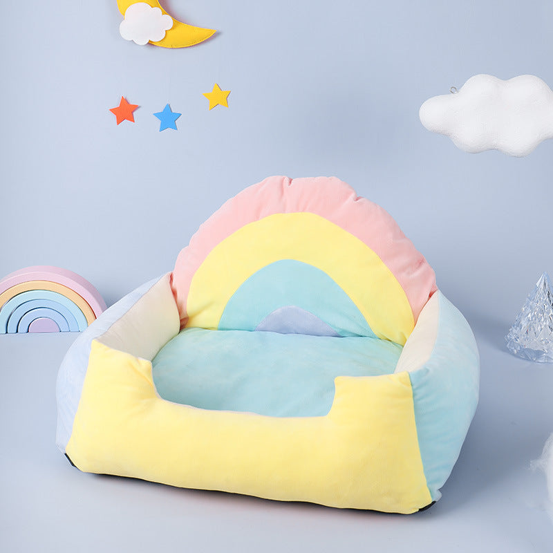 Rainbow Cat Bed Soft Sleeping Mat