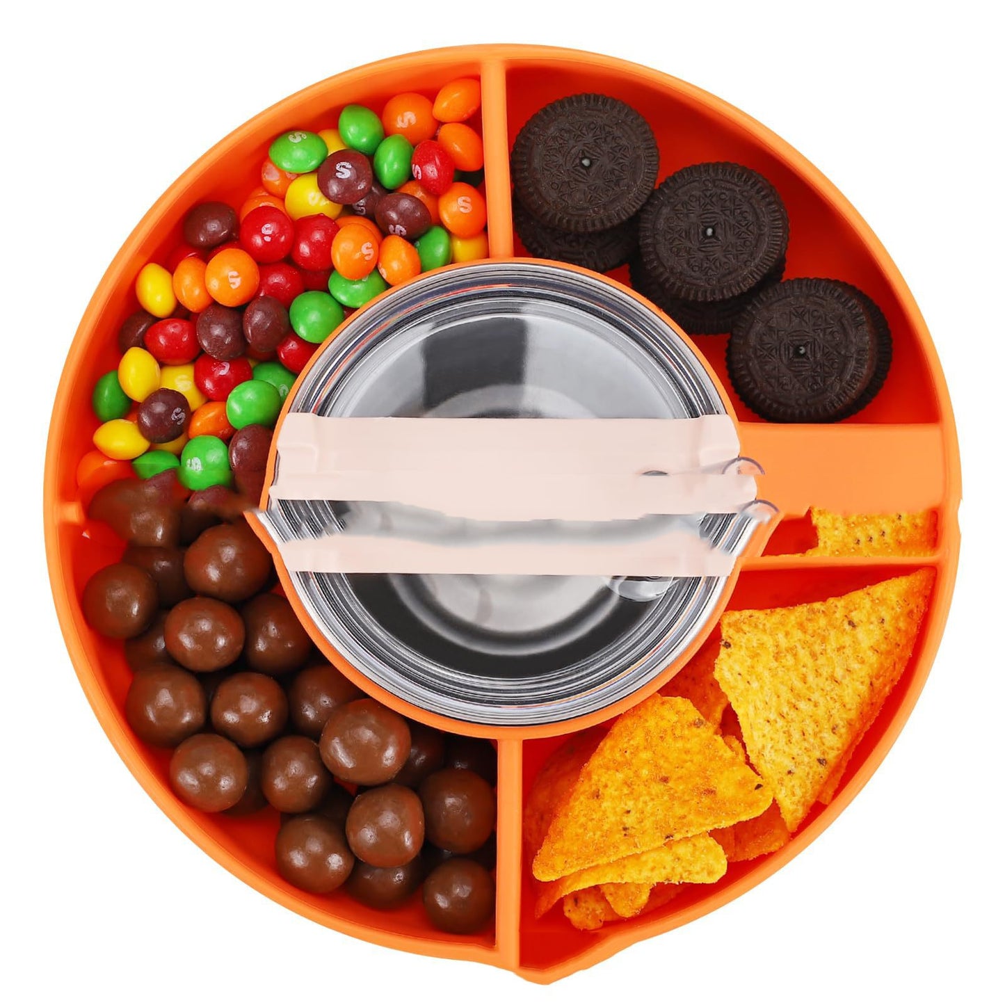 Reusable Snack Container 4 Compartment Snack Platters for 40 oz Cup