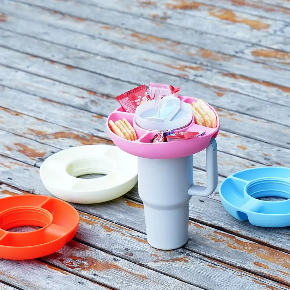 Reusable Snack Container 4 Compartment Snack Platters for 40 oz Cup