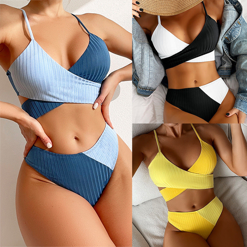 Knot Back Beachwear Ruched Butt Bathing Suits
