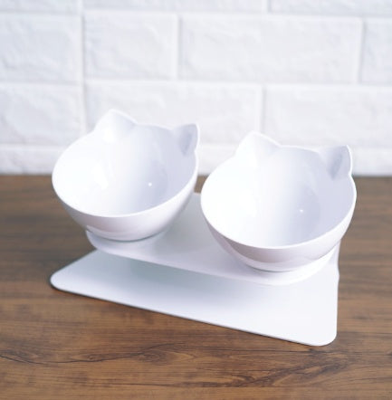 Inclined Food Cat/Dog Oblique Mouth Transparent Pet Bowl