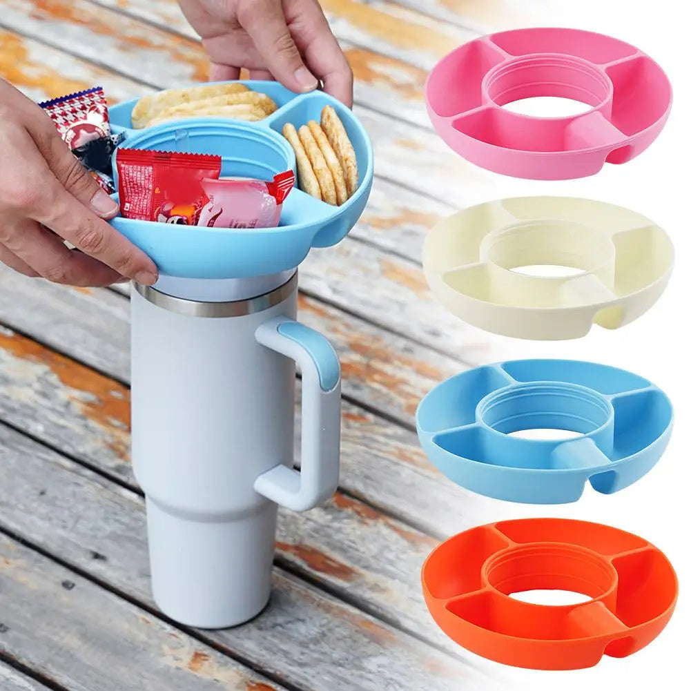 Reusable Snack Container 4 Compartment Snack Platters for 40 oz Cup