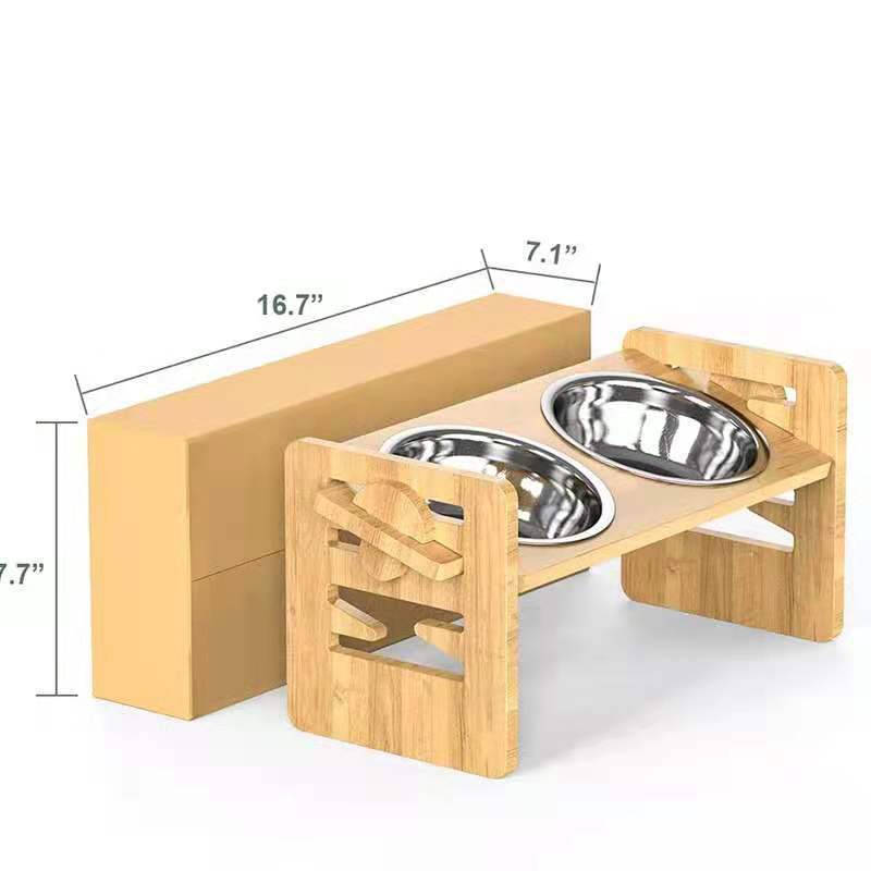 Dog Stainless Steel Double Bowl Folding