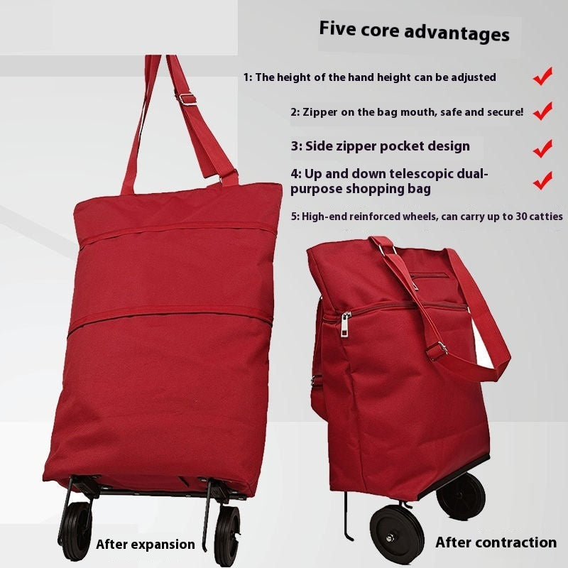 Hand-pulled Shopping Cart Folding Handbag