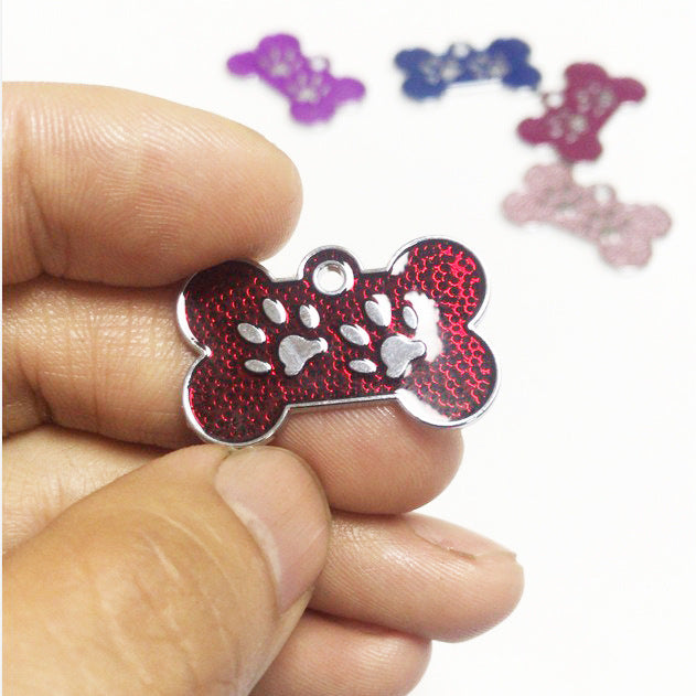 Zinc Alloy Identity Brand Glitter Footprint Engraving Dog Tag
