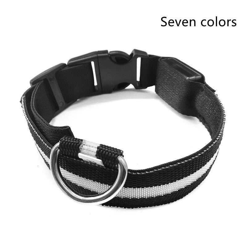 Nylon LED Pet Luminous Collar  Flashing Glow in Dark