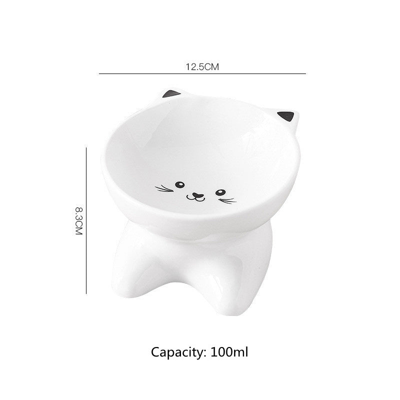 Ceramic Small Cat Face Shape Food Bowl