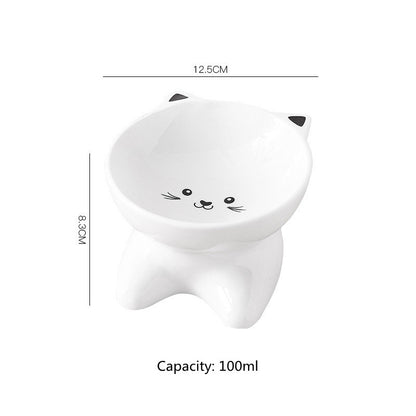 Ceramic Small Cat Face Shape Food Bowl
