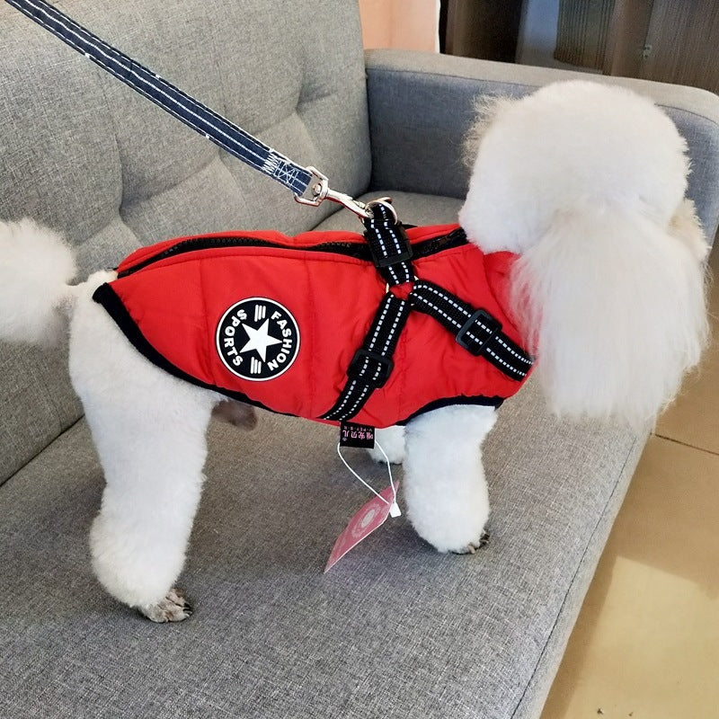 Waterproof Dog Winter Dog Coat With Harness