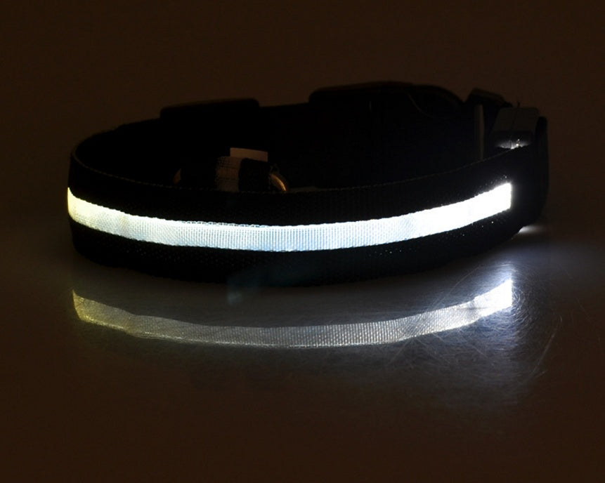 Nylon LED Pet Luminous Collar  Flashing Glow in Dark