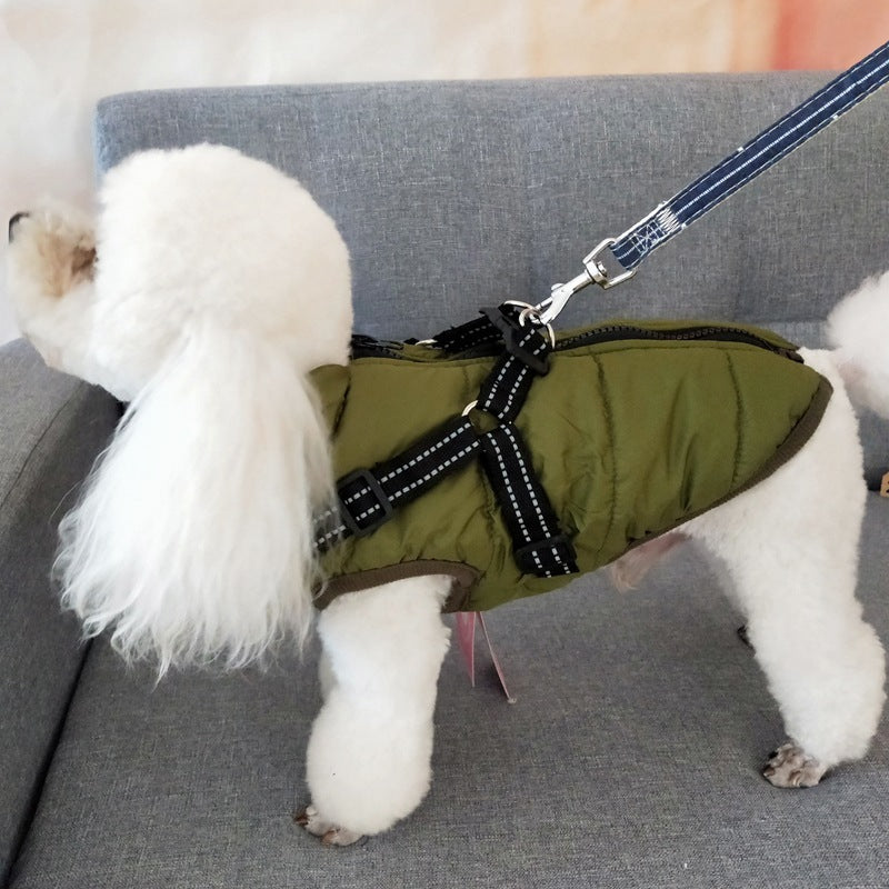 Waterproof Dog Winter Dog Coat With Harness