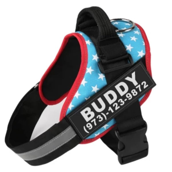 Personalized Custom Reflective Breathable Dog Harness/ NO PULL Adjustable