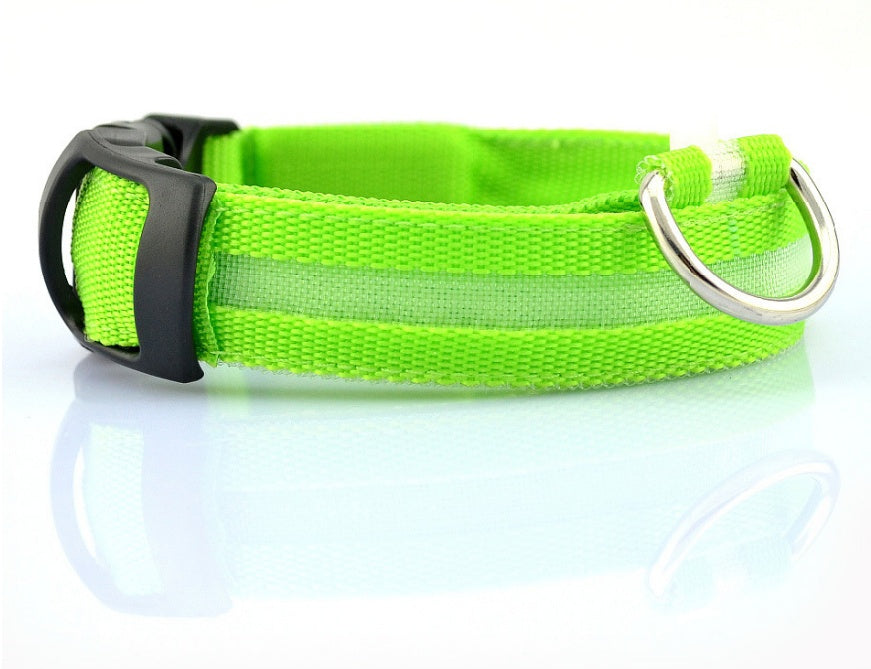 Nylon LED Pet Luminous Collar  Flashing Glow in Dark