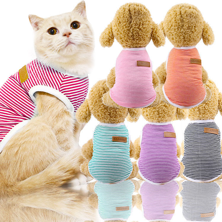 Dog Clothes Cat Clothes Pet Cotton Striped Vest