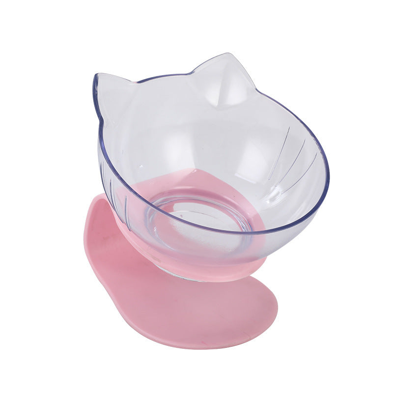 Inclined Food Cat/Dog Oblique Mouth Transparent Pet Bowl