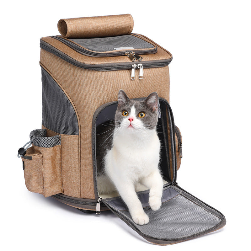 Traveling Cat Backpack With Universal Wheel/ Pet Bag