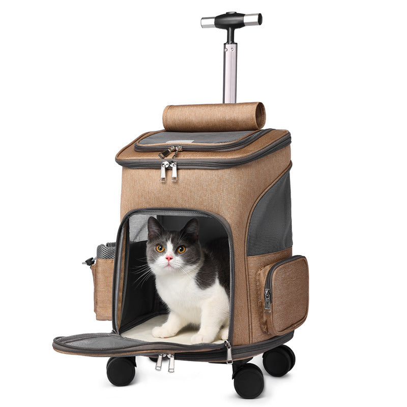 Traveling Cat Backpack With Universal Wheel/ Pet Bag