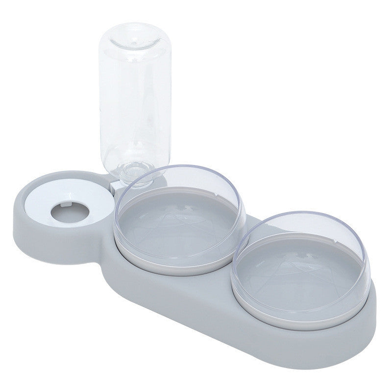 Dog Cat Food Bowl With Water Fountain