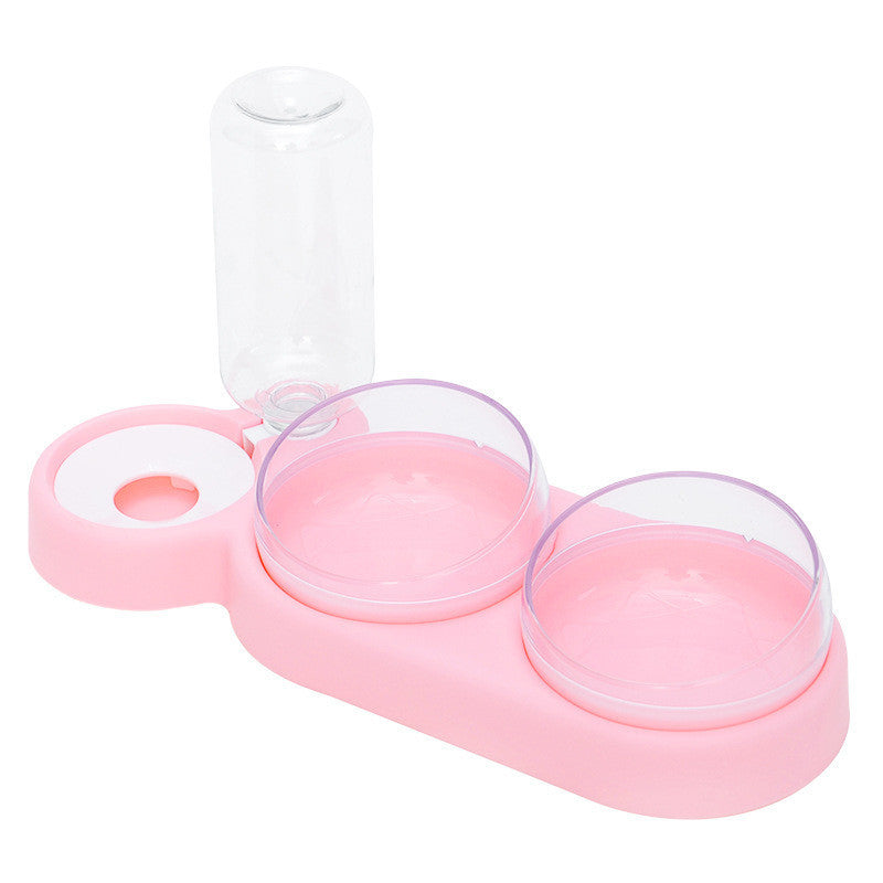 Dog Cat Food Bowl With Water Fountain