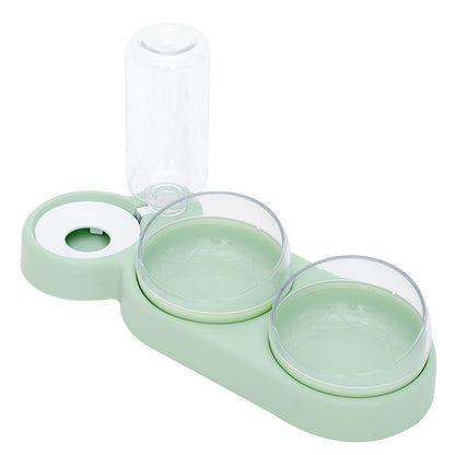 Dog Cat Food Bowl With Water Fountain