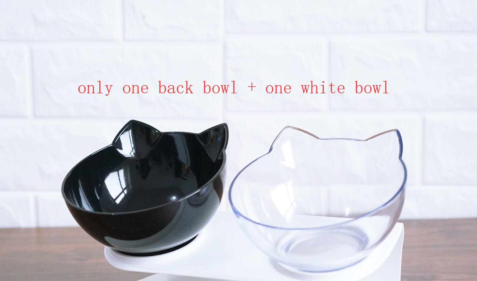 Inclined Food Cat/Dog Oblique Mouth Transparent Pet Bowl