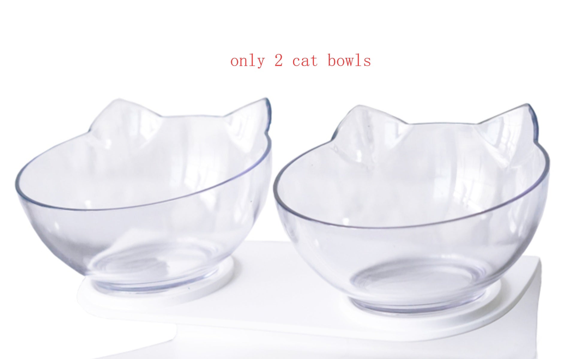 Inclined Food Cat/Dog Oblique Mouth Transparent Pet Bowl