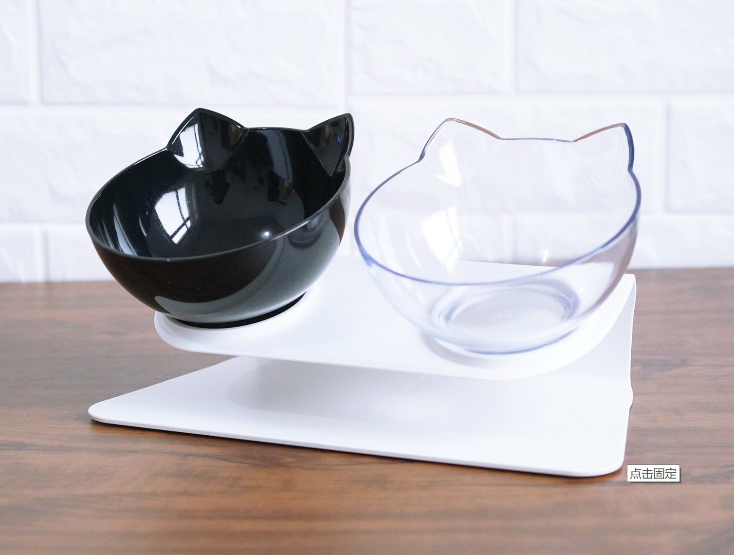 Inclined Food Cat/Dog Oblique Mouth Transparent Pet Bowl