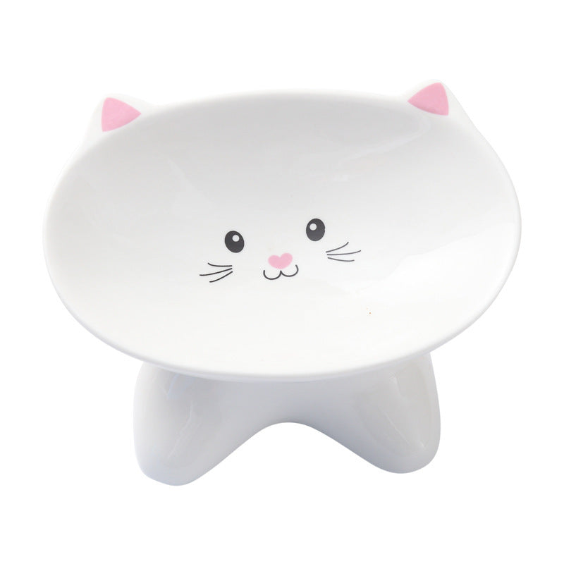 Ceramic Small Cat Face Shape Food Bowl