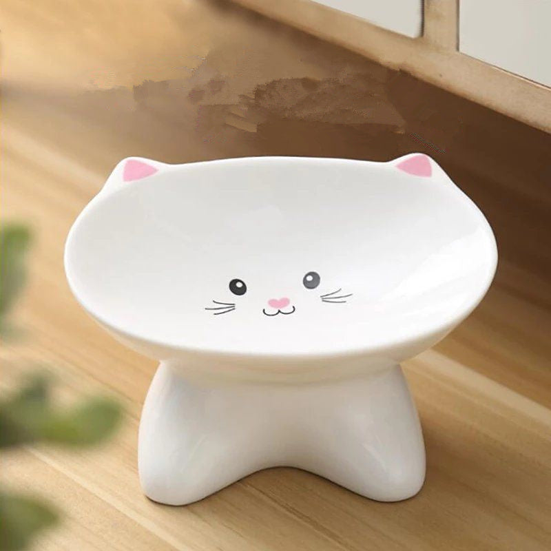 Ceramic Small Cat Face Shape Food Bowl