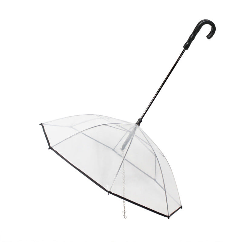 Dog's Transparent Umbrella With Chain