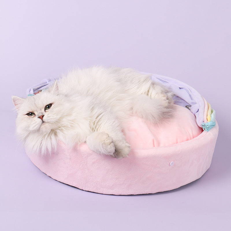 Rainbow Cat Bed Soft Sleeping Mat