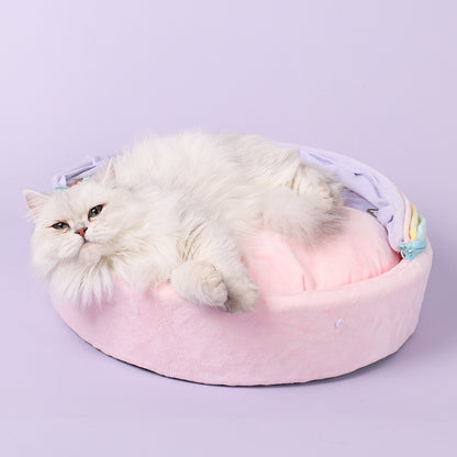 Rainbow Cat Bed Soft Sleeping Mat