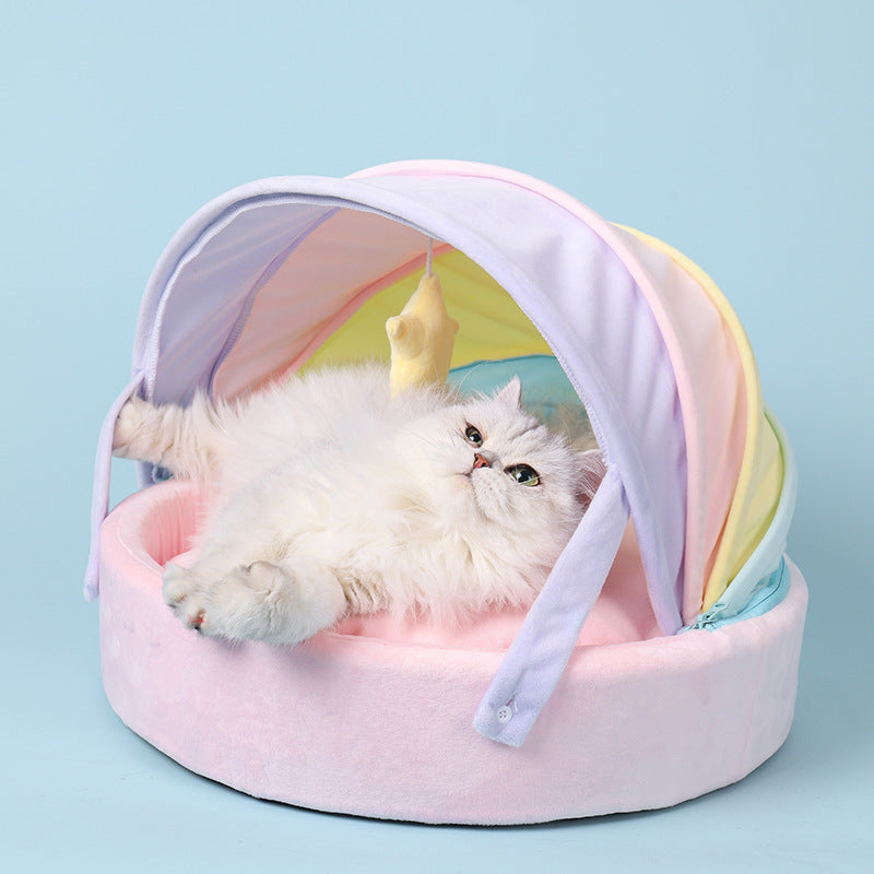 Rainbow Cat Bed Soft Sleeping Mat