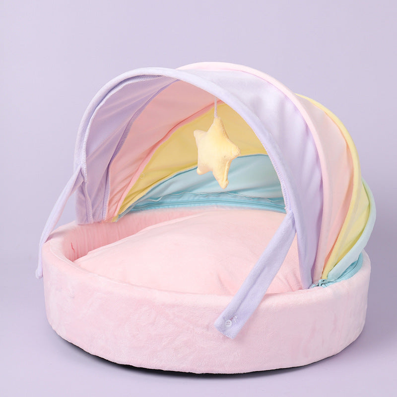 Rainbow Cat Bed Soft Sleeping Mat