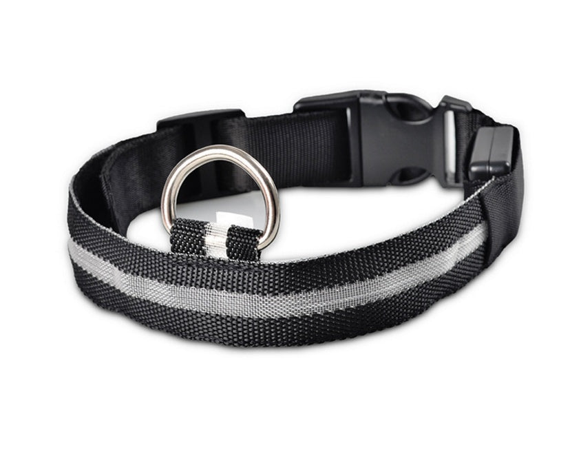 Nylon LED Pet Luminous Collar  Flashing Glow in Dark