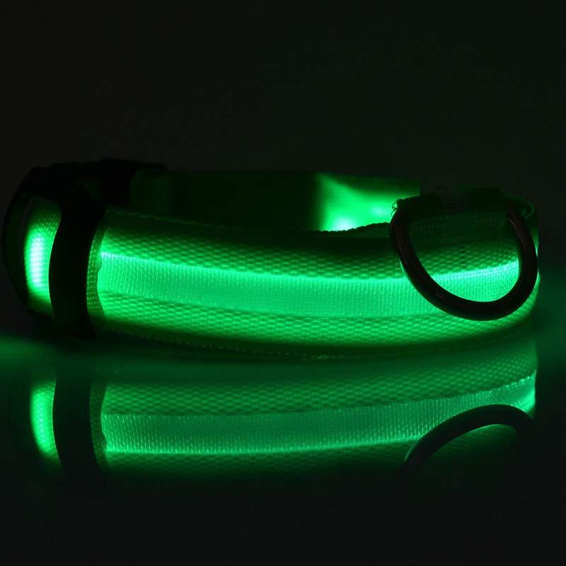 Nylon LED Pet Luminous Collar  Flashing Glow in Dark