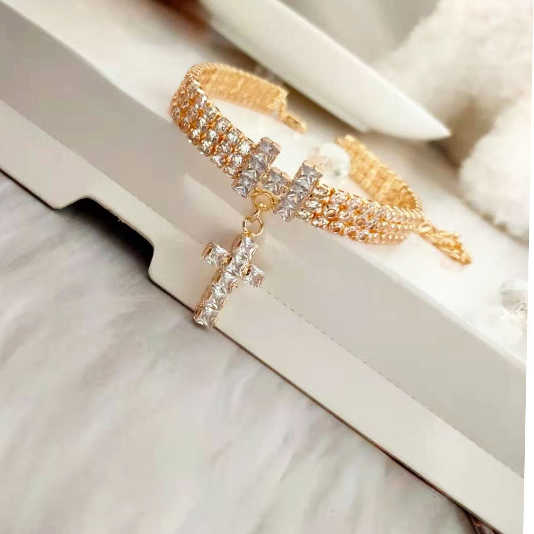 Pet Necklace/Cross Zircon  Diamond Cat And Dog Jewelry