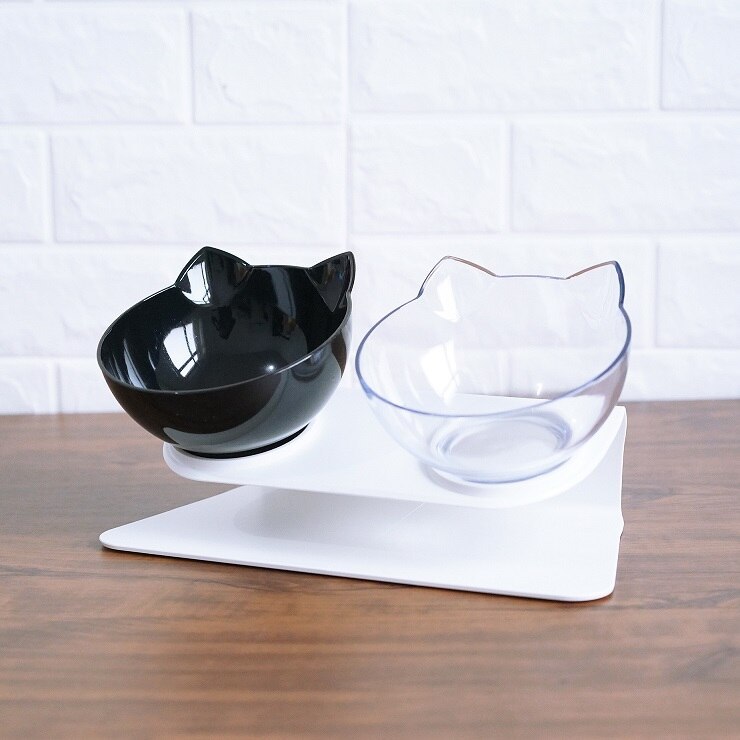 Non Slip Double Dog/Cat Bowl With Raised Stand