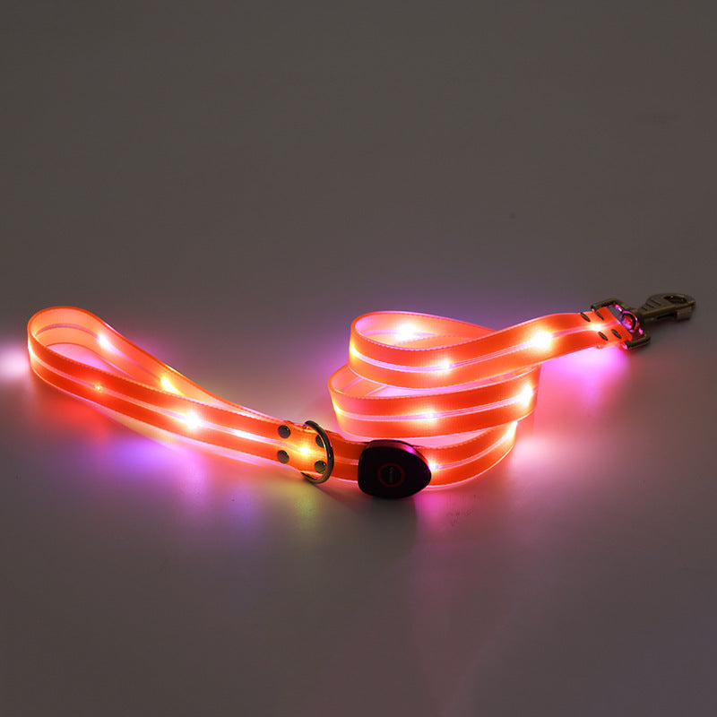 LED Collar Rechargeable Nylon Tow Rope