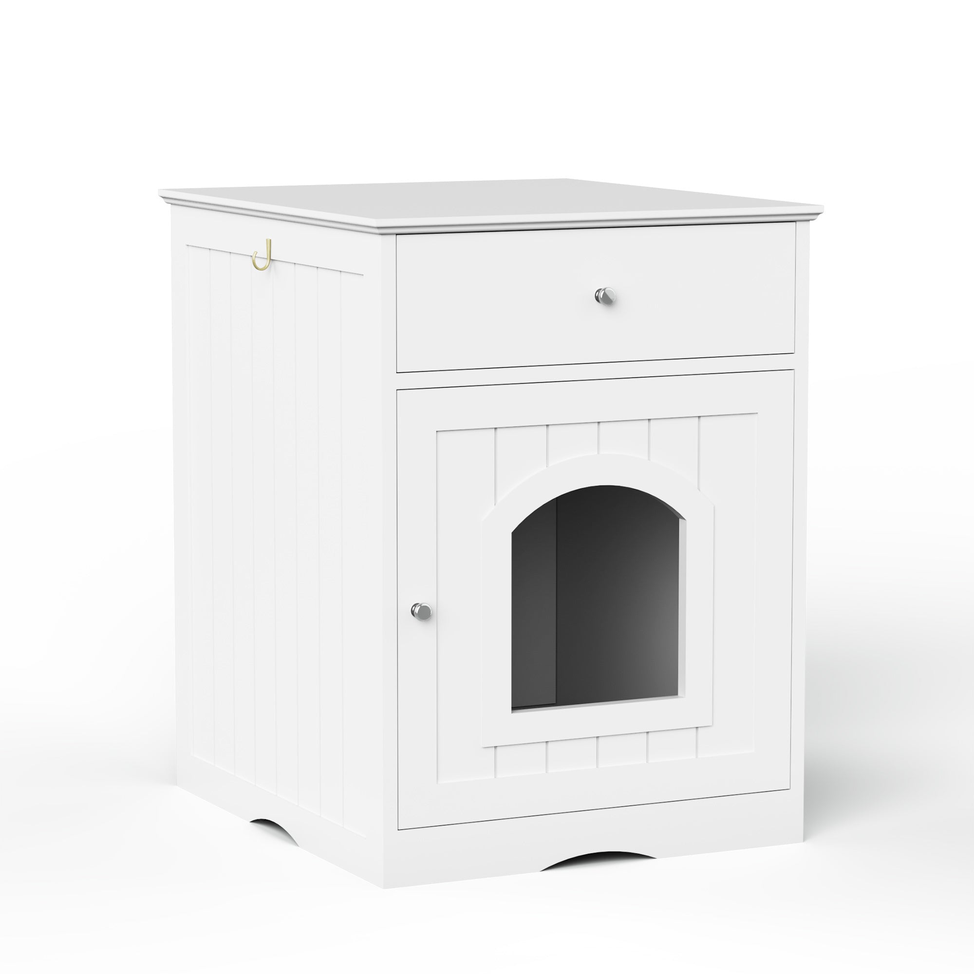 Wooden Pet House Litter Box With Drawers