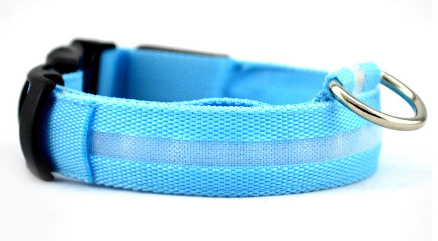 Nylon LED Pet Luminous Collar  Flashing Glow in Dark