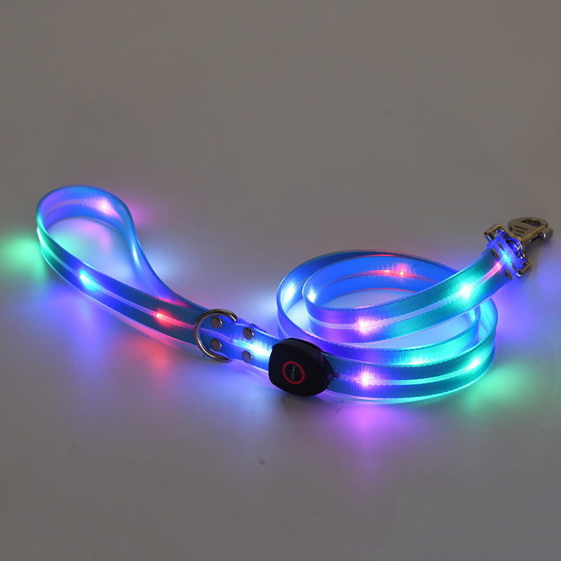 LED Collar Rechargeable Nylon Tow Rope