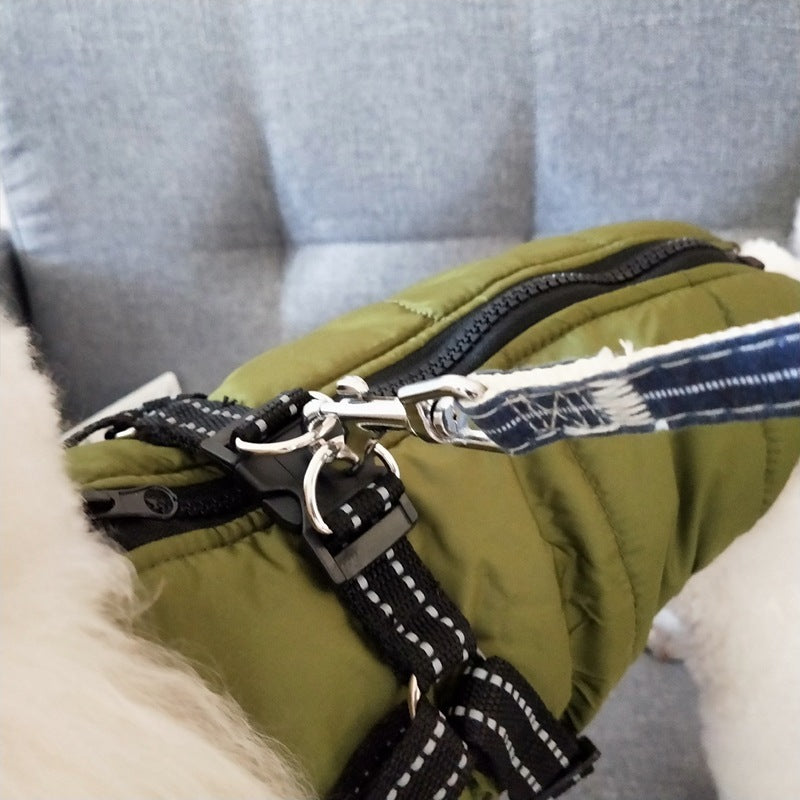 Waterproof Dog Winter Dog Coat With Harness