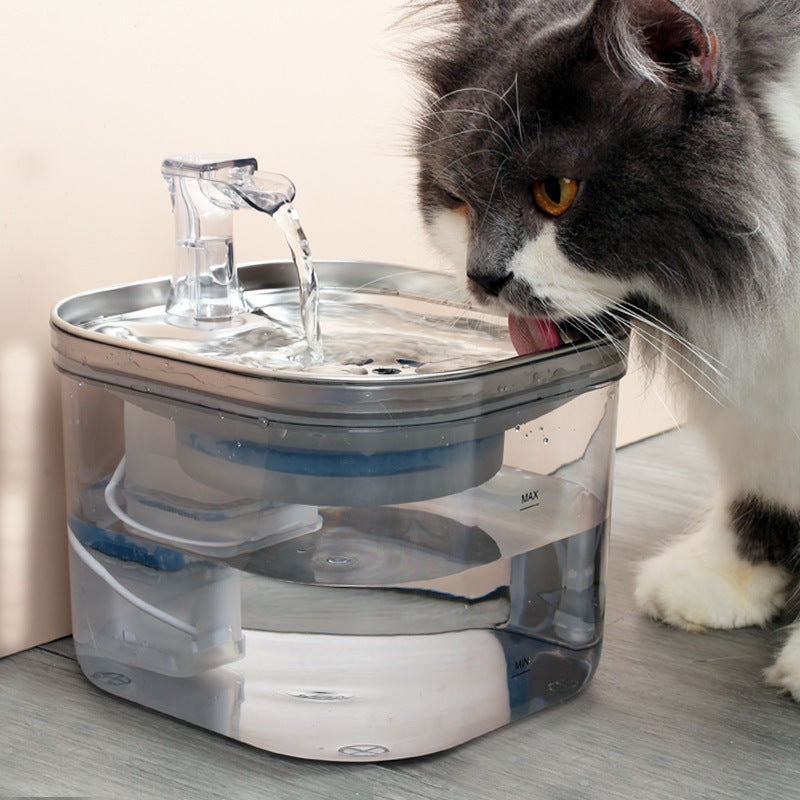 Cat Dog Stainless Steel Automatic Circulation Water Fountain  Dispenser