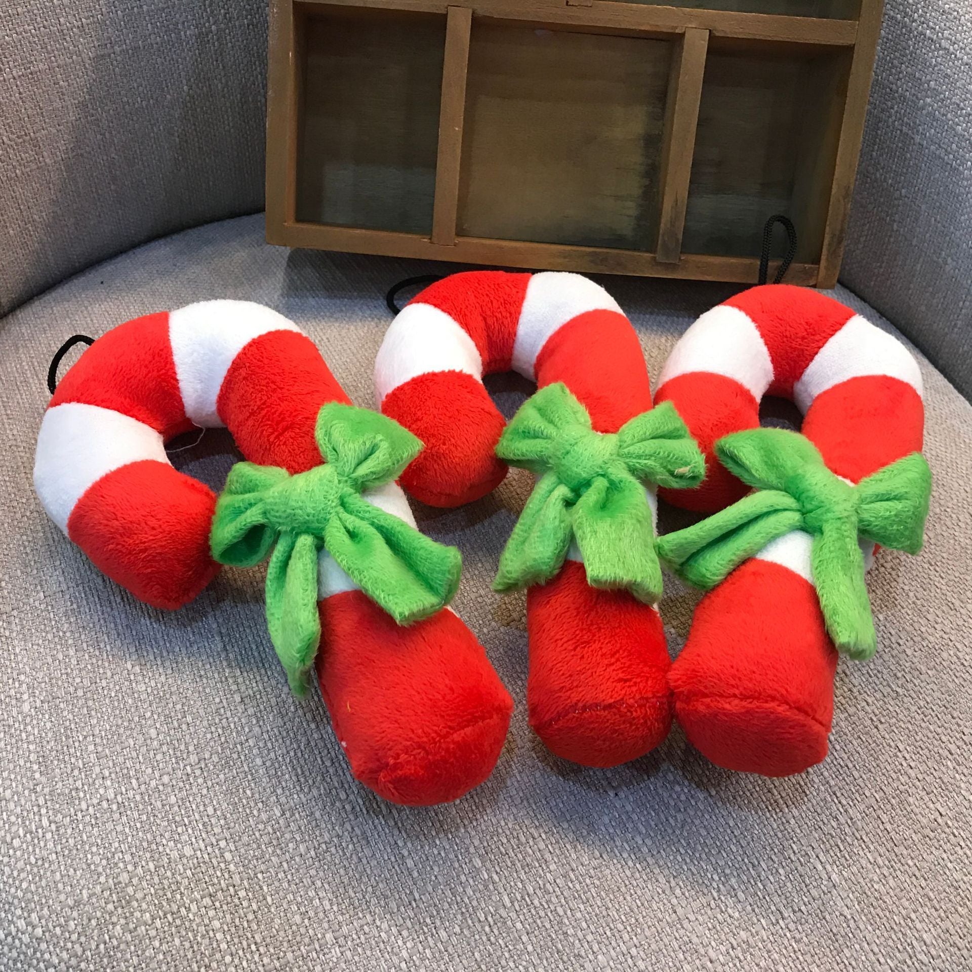 Christmas candy cane pet toy