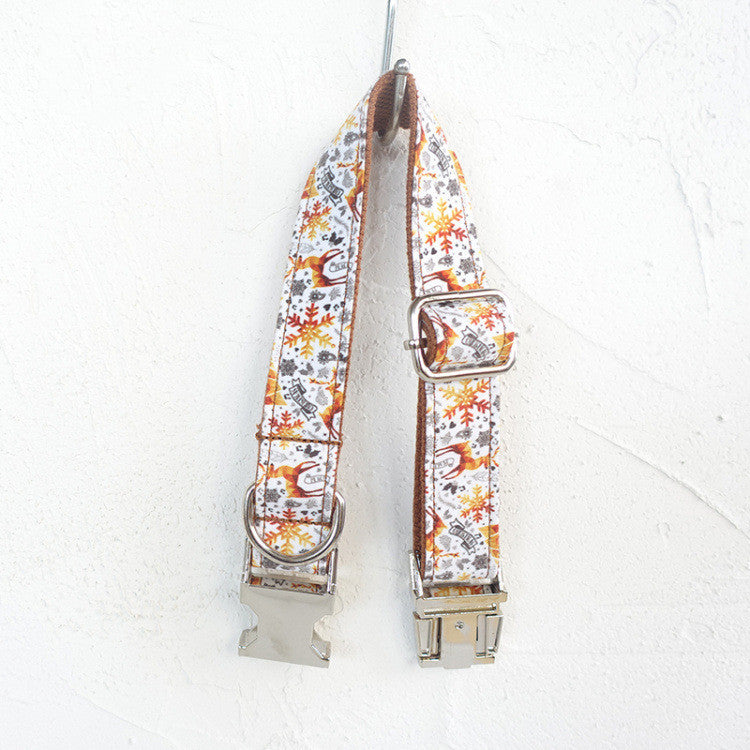 Golden christmas pet collar