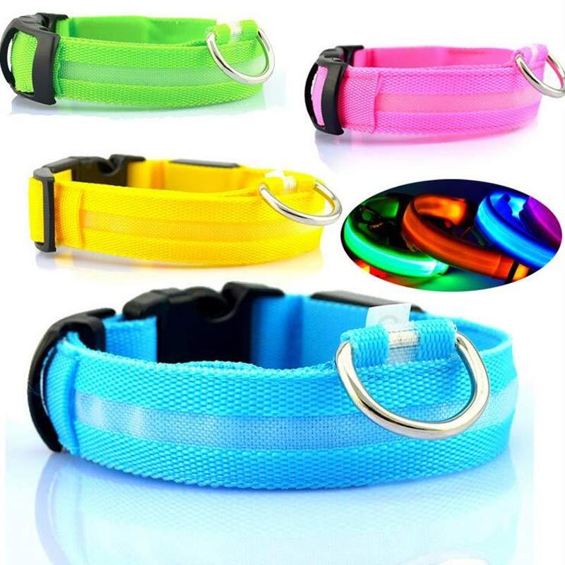 Nylon LED Pet Luminous Collar  Flashing Glow in Dark