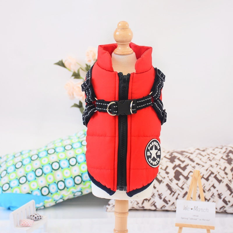 Waterproof Dog Winter Dog Coat With Harness