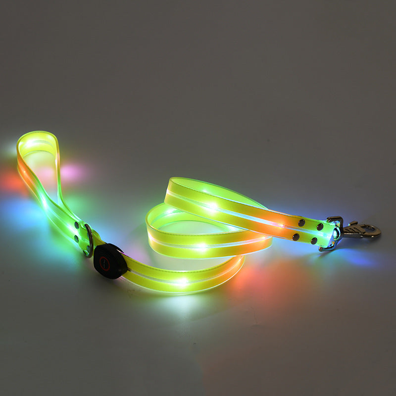 LED Collar Rechargeable Nylon Tow Rope