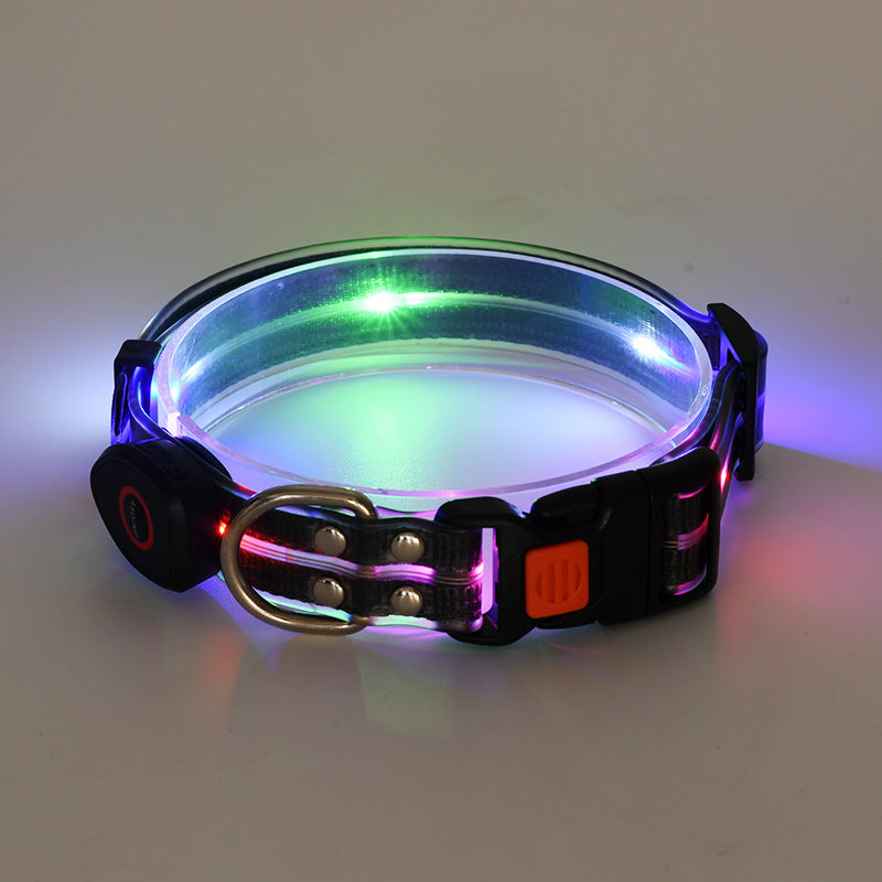 LED Collar Rechargeable Nylon Tow Rope